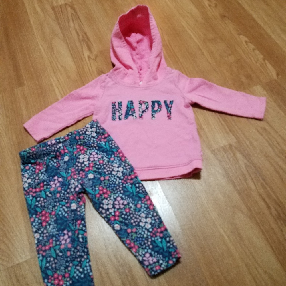 Cute baby girl hoodie and matching leggings